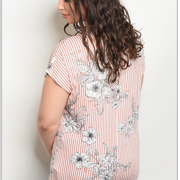 Orange strip w/ Flower Print - Picture 2 of 2